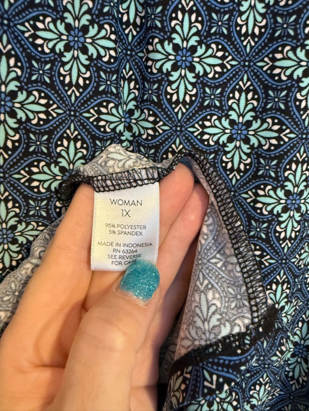 Westport Blues Pattern Soft Blouse - Picture 3 of 5